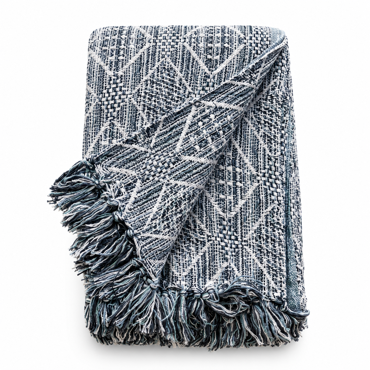 90x100inch Jacquard Diamond Cotton Throw Rug
