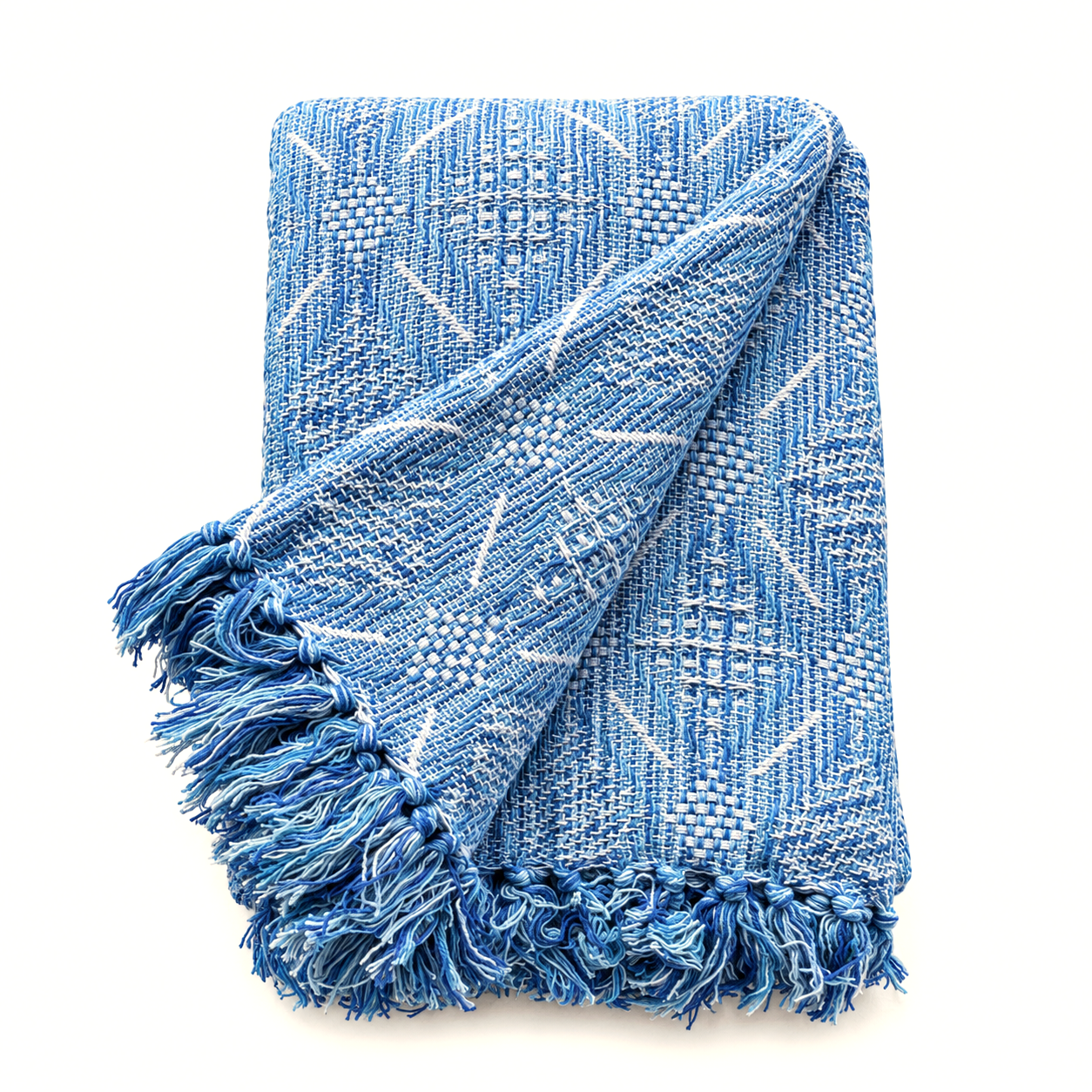 90x100inch Jacquard Diamond Cotton Throw Rug