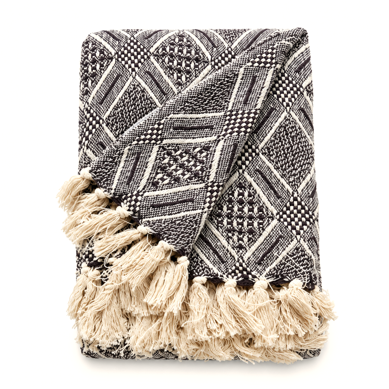 90x100inch Jacquard Diamond Cotton Throw Rug