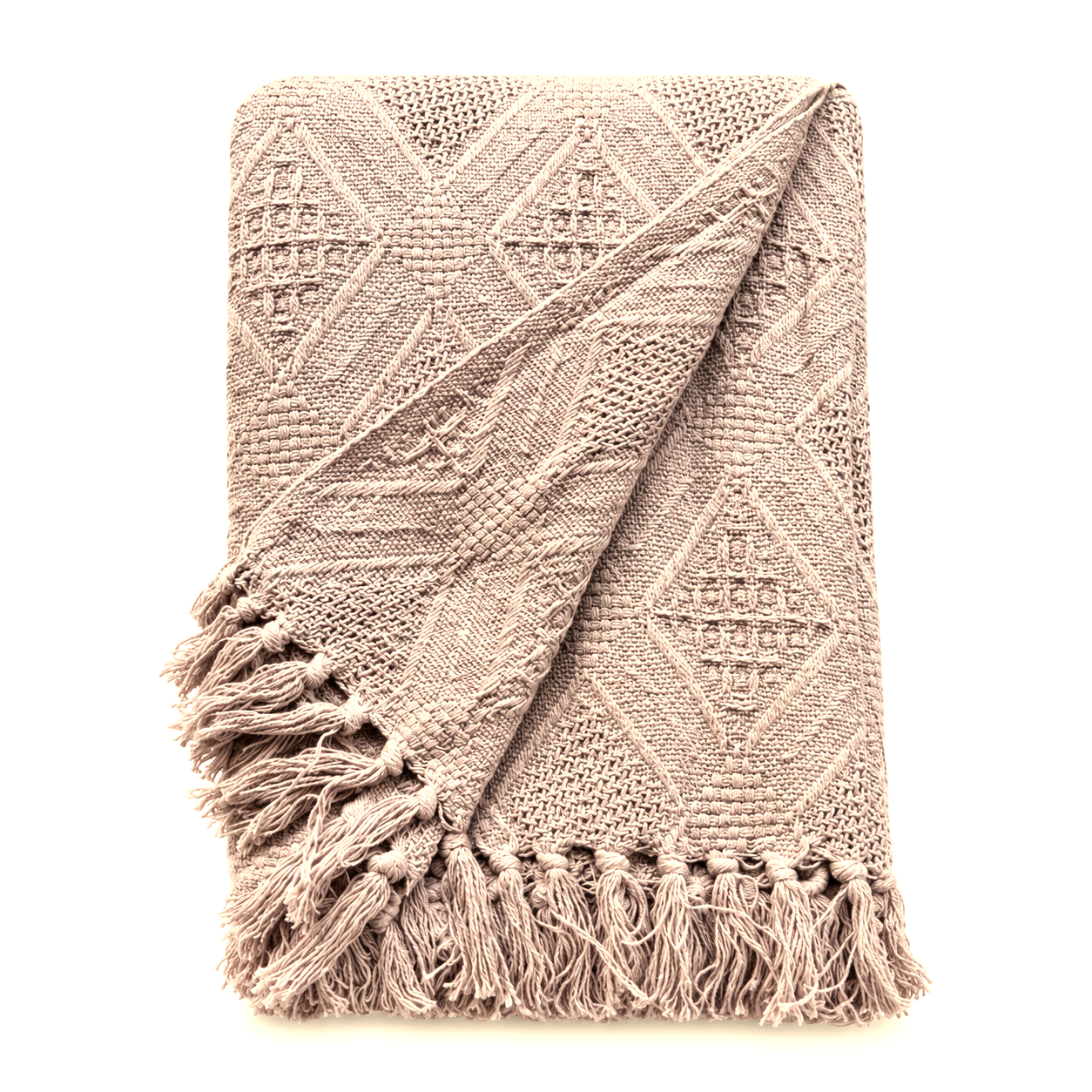 90x100inch Jacquard Diamond Cotton Throw Rug